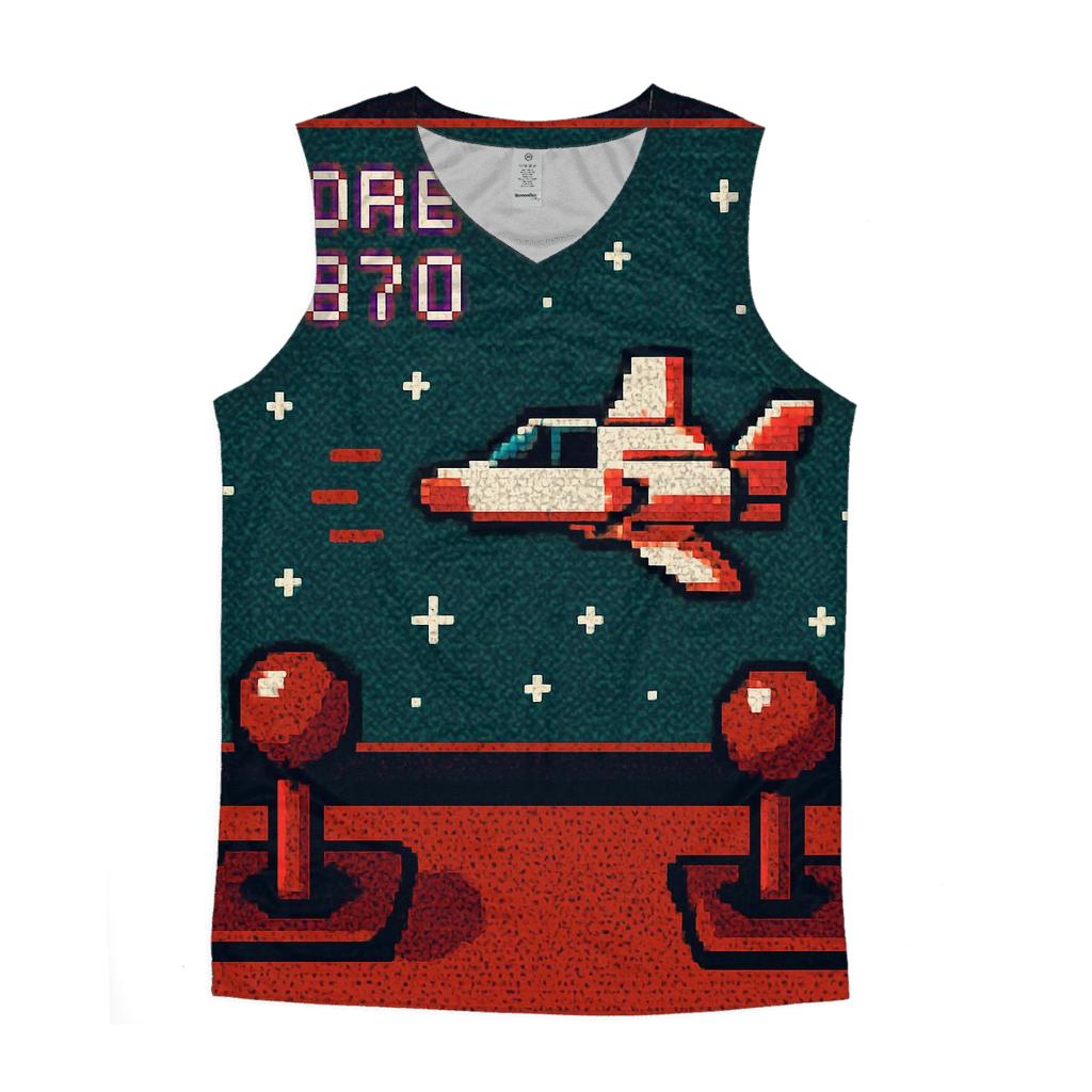 Vintage Pixel Arcade cotton sleeveless tops