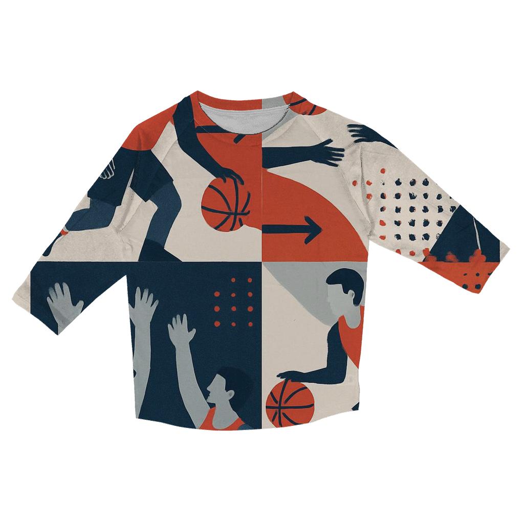 Youth Soccer Motion Grid trendy 3/4 sleeve tops