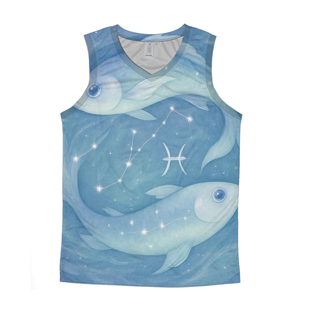 Pisces Cosmic Fish Dream Scene sports performance tank tops