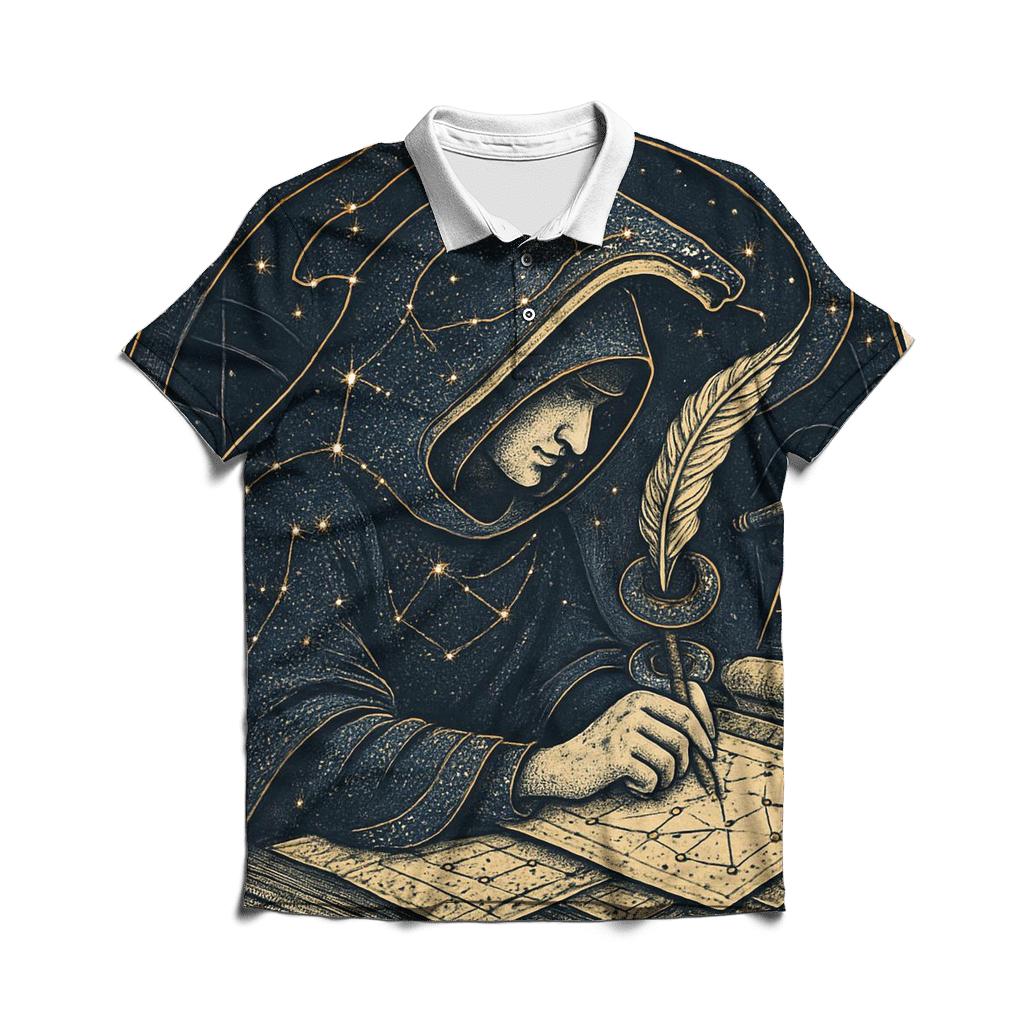 Celestial Ouroboros Cartographer stylish collar polo tees