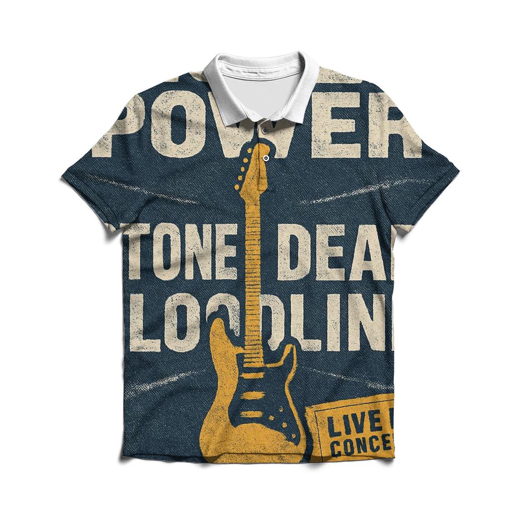 Worn Denim Concert Poster stylish collar polo tees