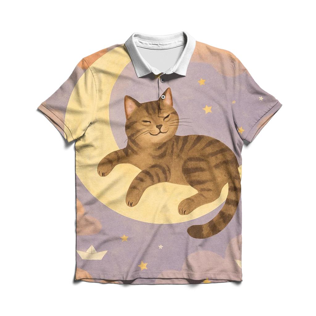 Surreal Dream Cat classic pique polos
