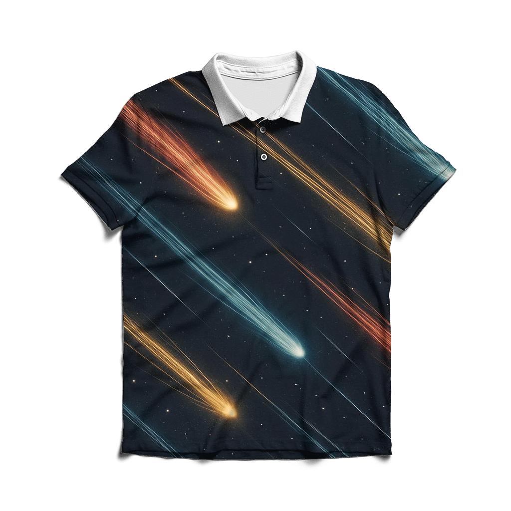 Comet Fan Overprint embroidered polo tops