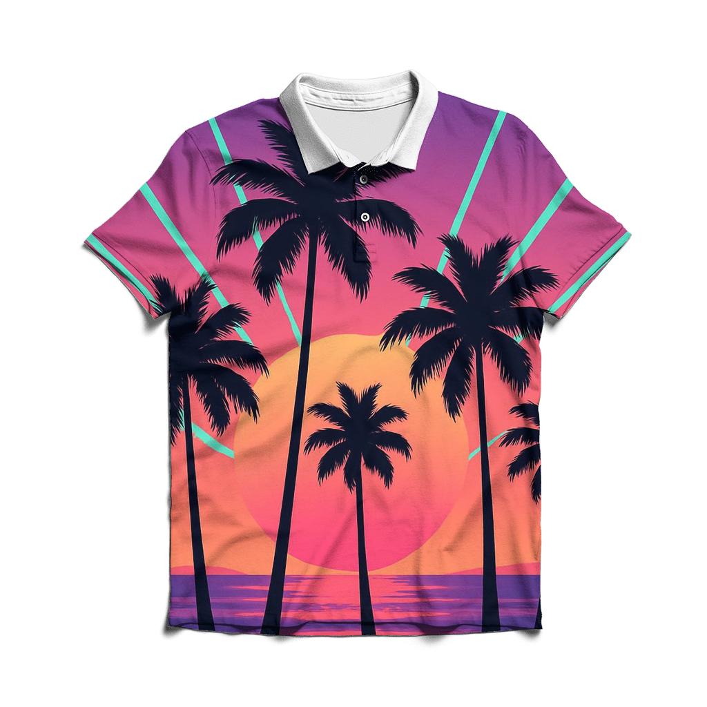 Palm Laser Silhouette branded logo polo shirts