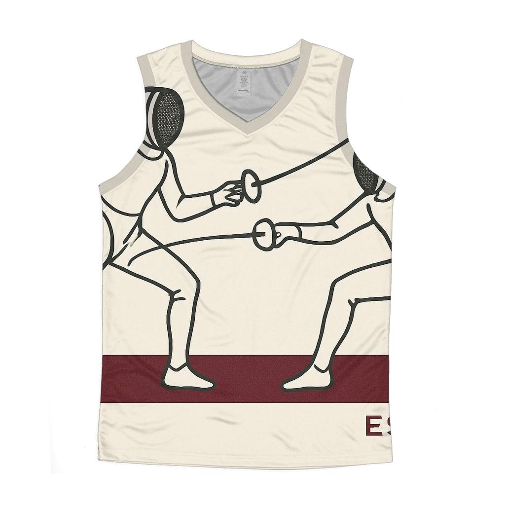 Fencing Line Art Duel sports performance tank tops