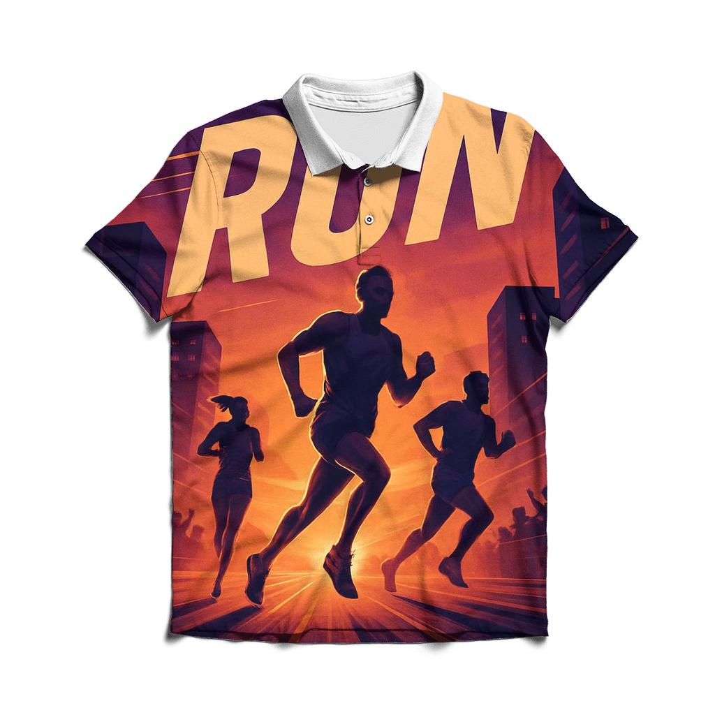 Urban Marathon Sunset stylish collar polo tees