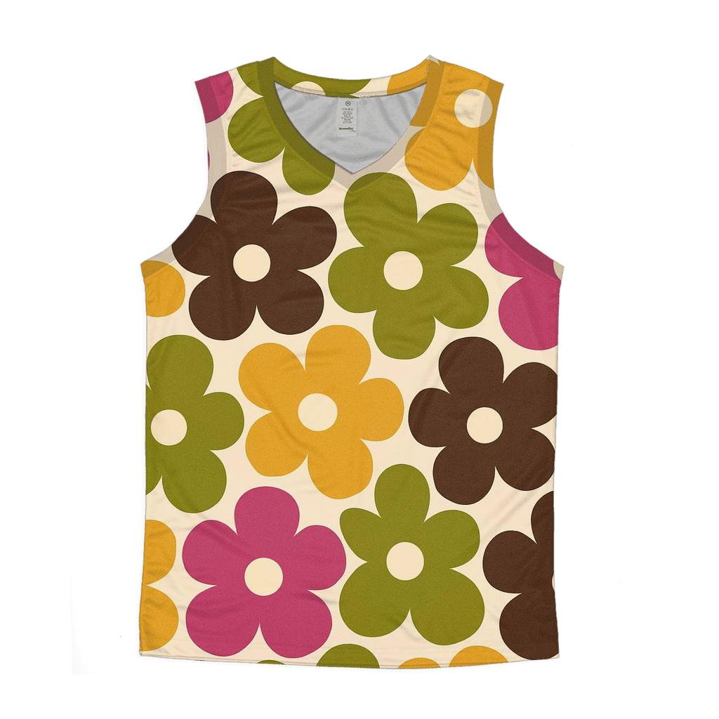 Mod Floral Mosaic graphic print tank tops