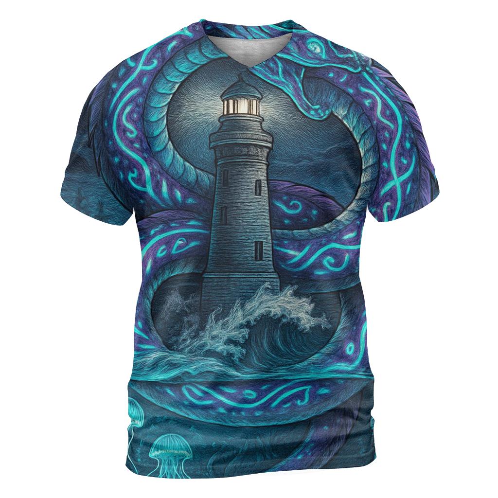Bioluminescent Sea Ouroboros trendy printed shirt styles
