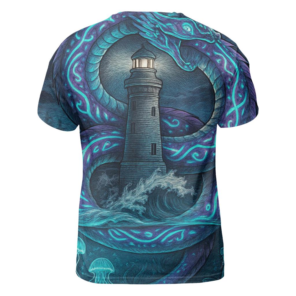 Bioluminescent Sea Ouroboros trendy printed shirt styles