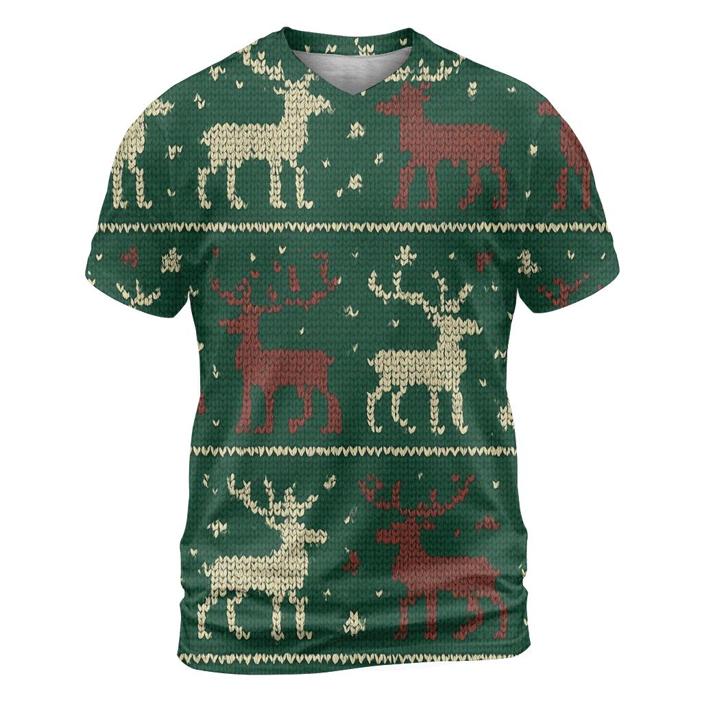 Reindeer Sweater Stripe Design custom all-over print shirts