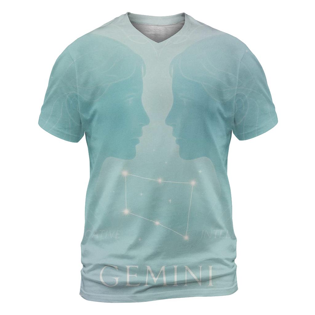 Ethereal Gemini Twins Portrait personalized full print shirts