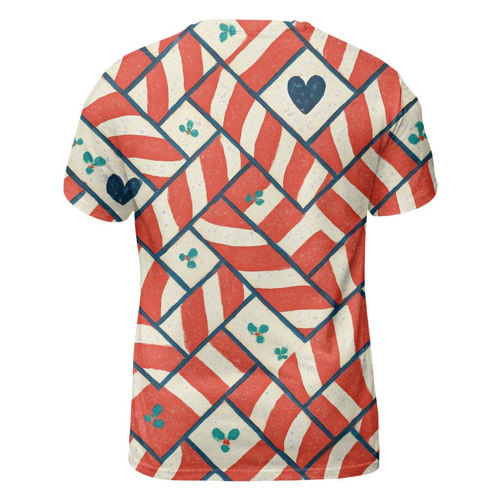 Candy Cane Mosaic Design vibrant all-over design tees