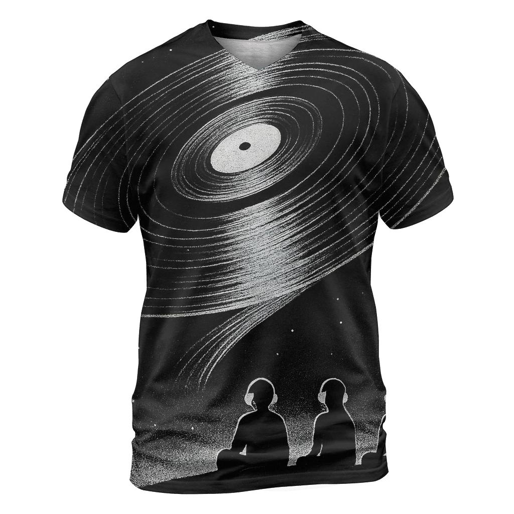 Vinyl Spiral Observatory vibrant all-over design tees