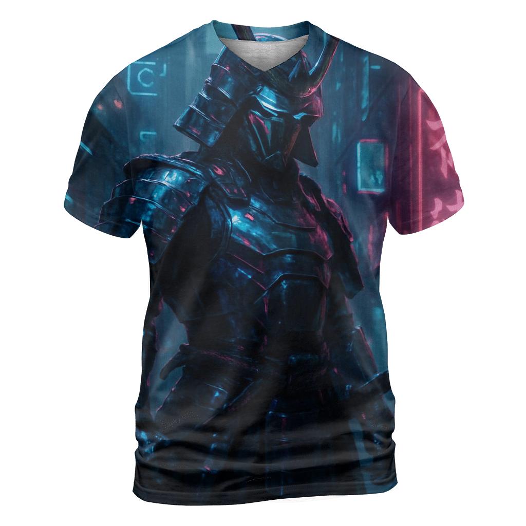 Cyberpunk Samurai Neon creative print fashion shirts