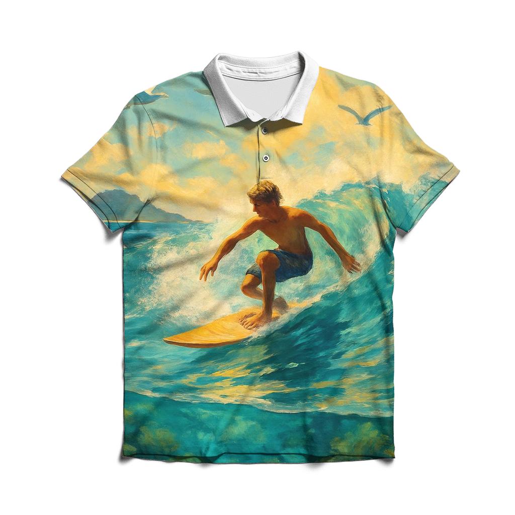 Surfing Coral Reef stylish collar polo tees
