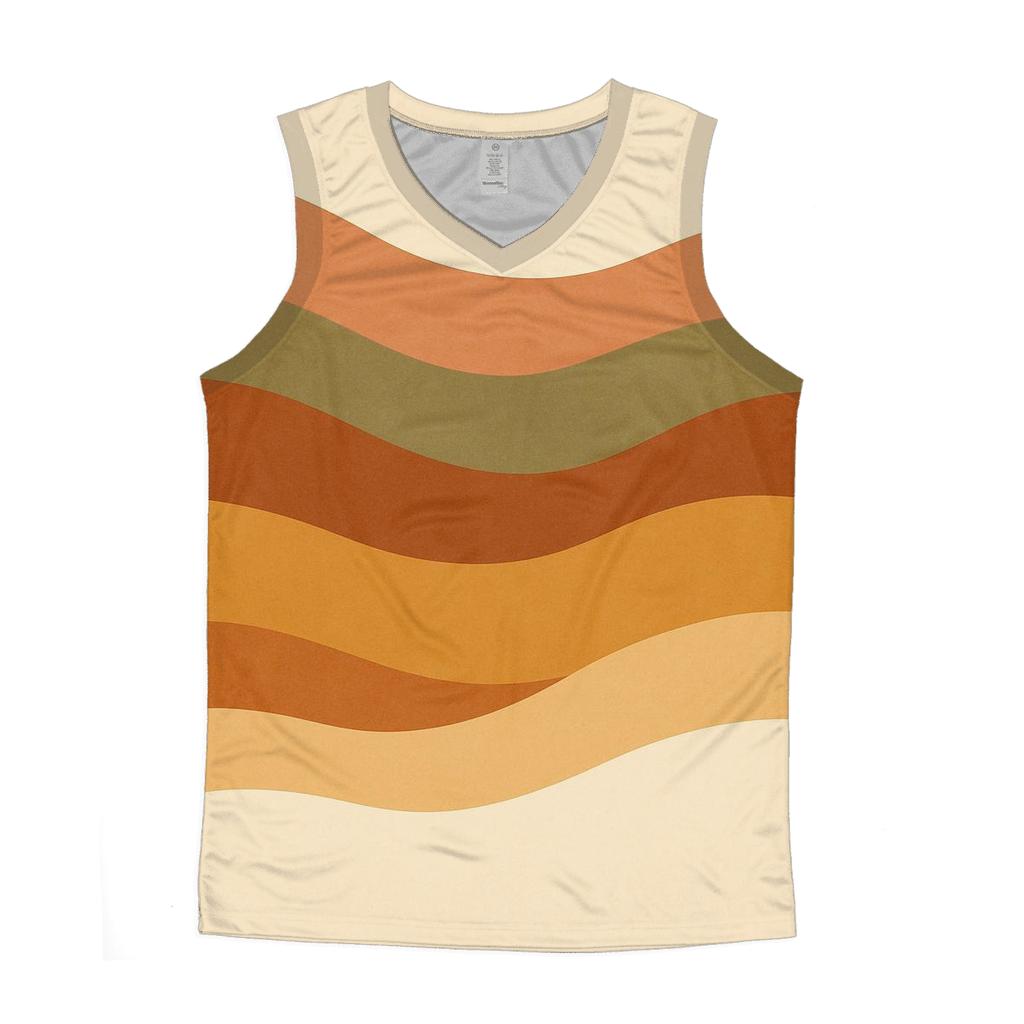 Earth Tone Waveforms personalized athletic tanks