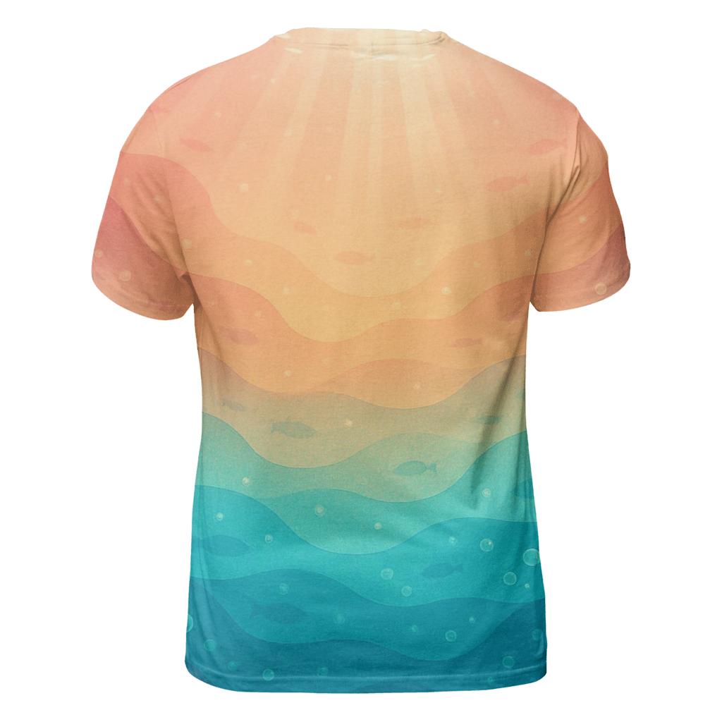 Coral Reef Fade artistic all-over print tops