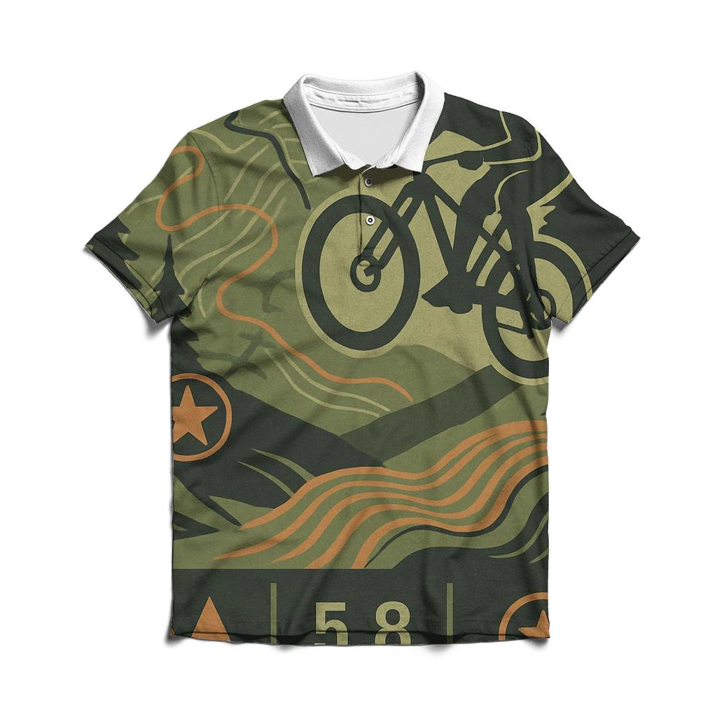 Mountain Bike Trail Map stylish collar polo tees