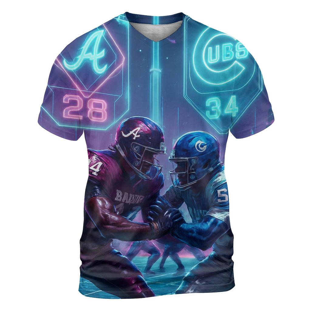 Neon Metropolis Faceoff custom all-over print shirts