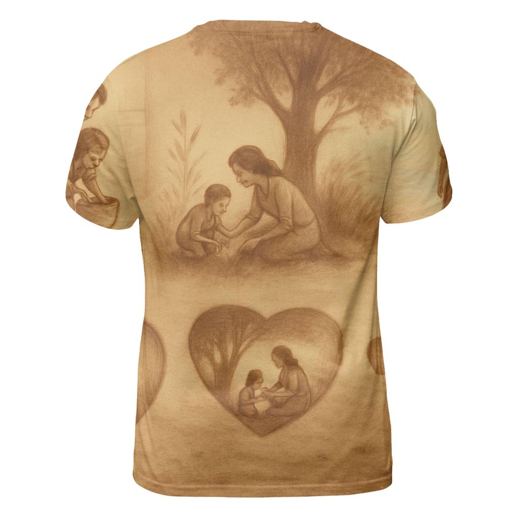 Footprints In The Heart creative print fashion shirts