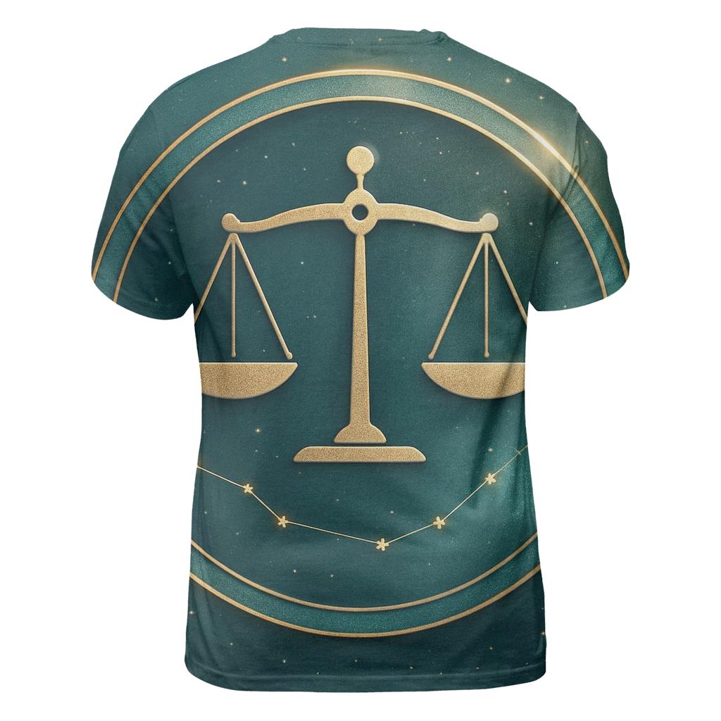 Libra Scales Balance Symbol creative print fashion shirts