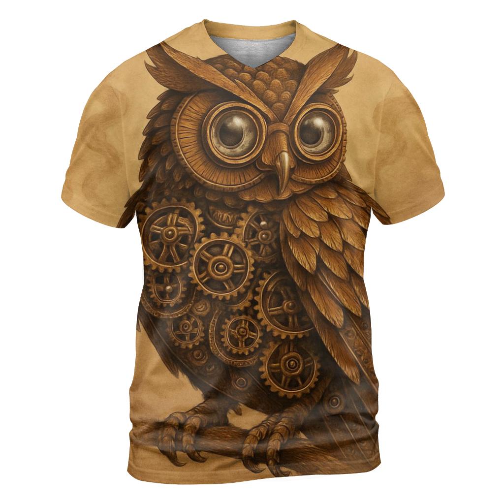 Steampunk Owl Mechanica personalized full print shirts