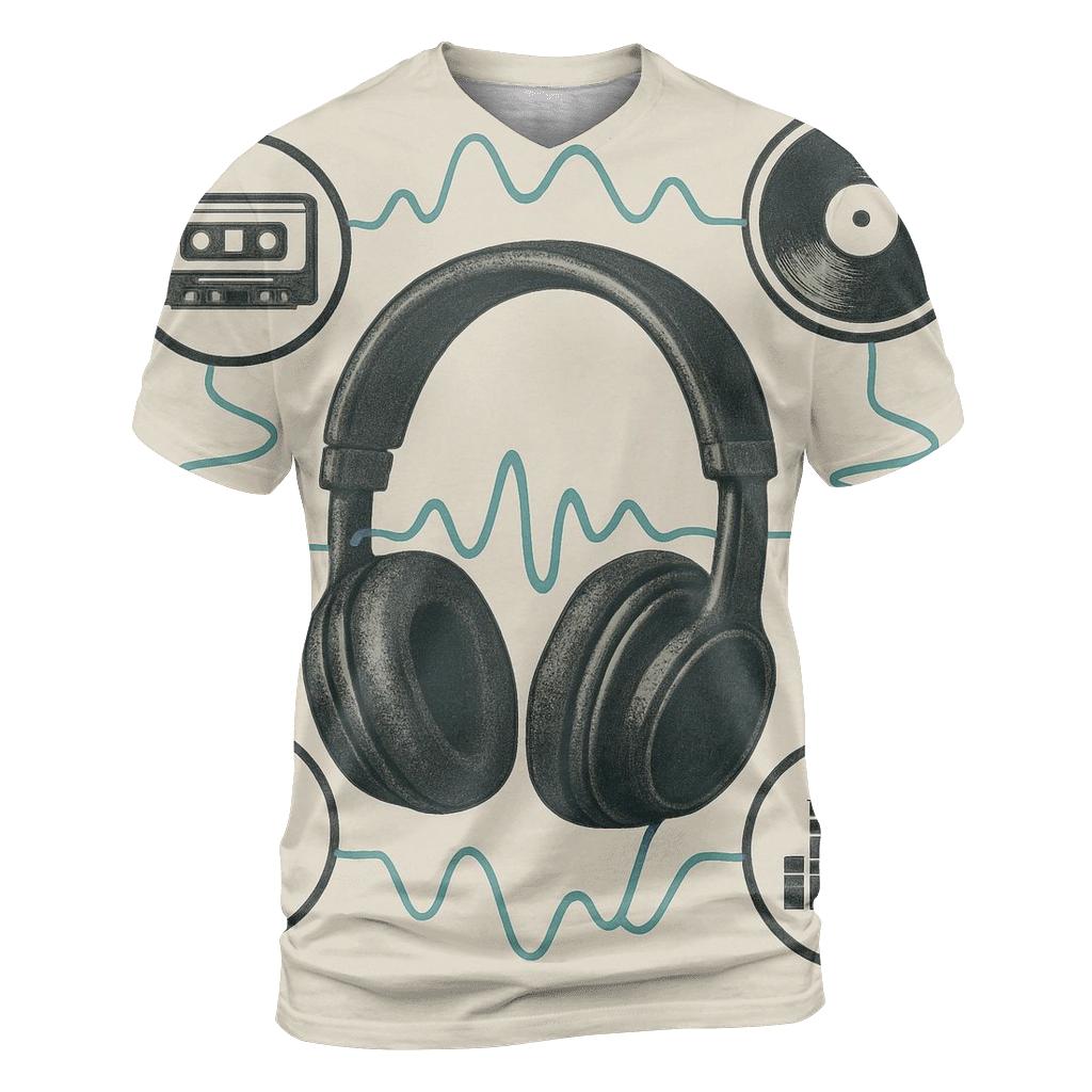 Headphone Orbit Diagram unique graphic print tees