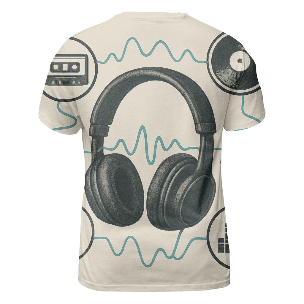Headphone Orbit Diagram unique graphic print tees