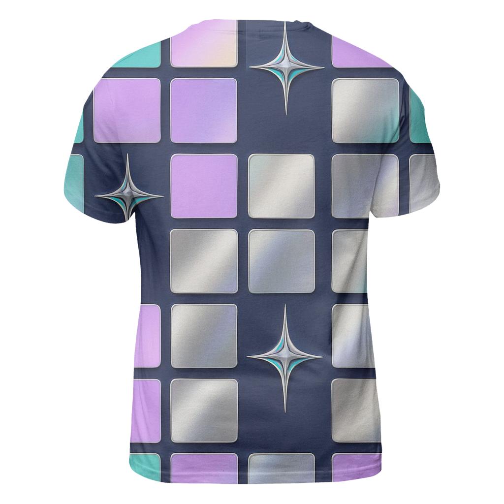 Hologram Checkerboard creative print fashion shirts