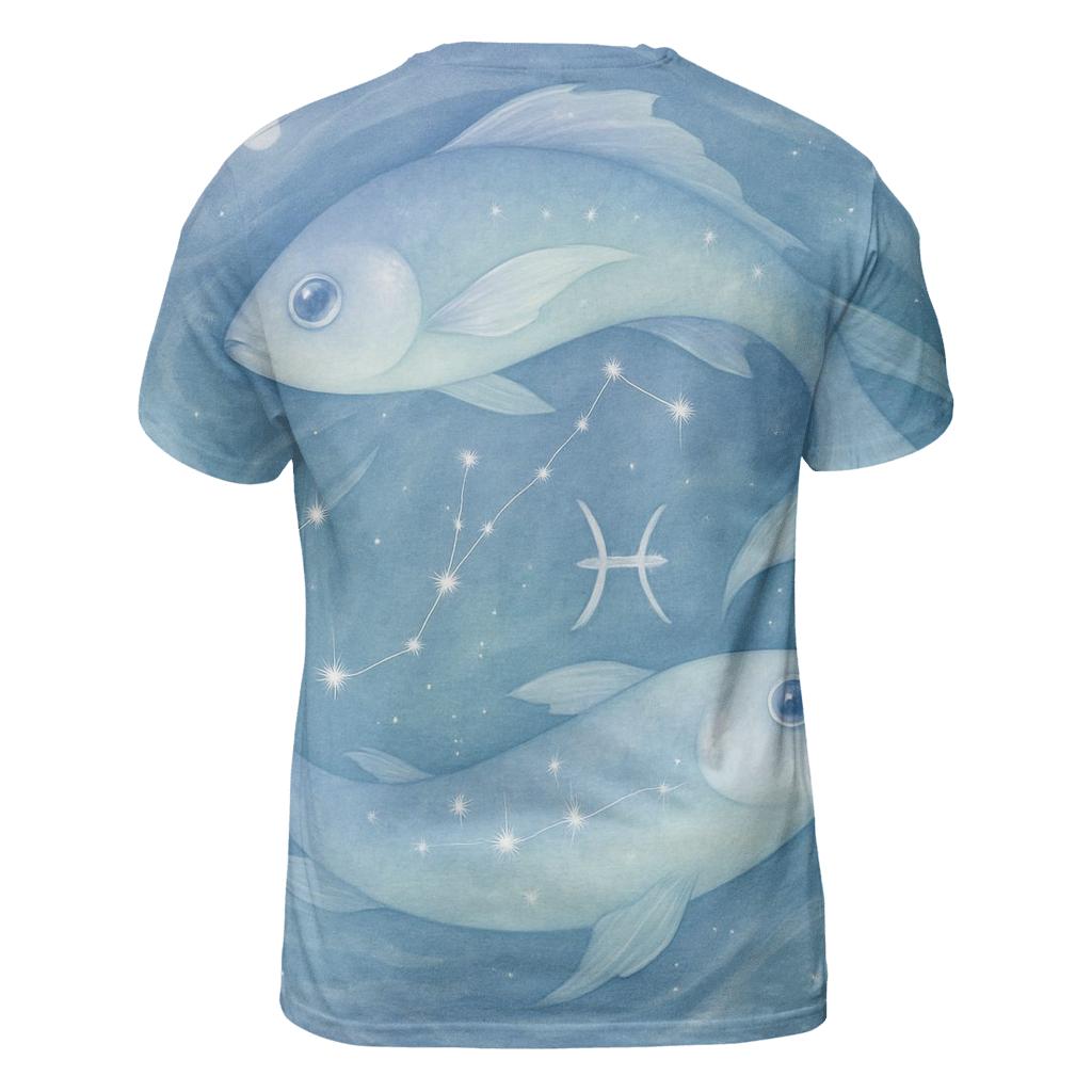 Pisces Cosmic Fish Dream Scene trendy printed shirt styles