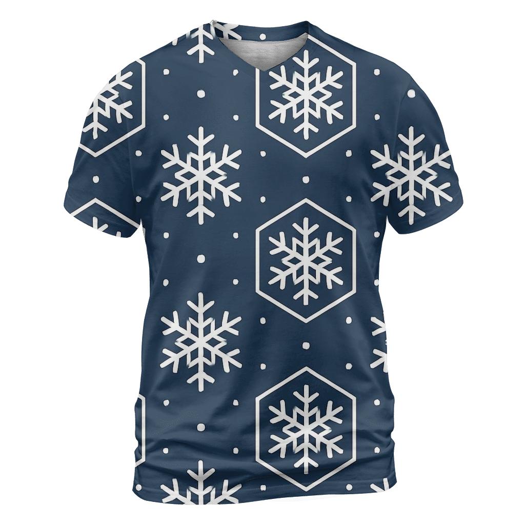 Snowflake Grid creative print fashion shirts