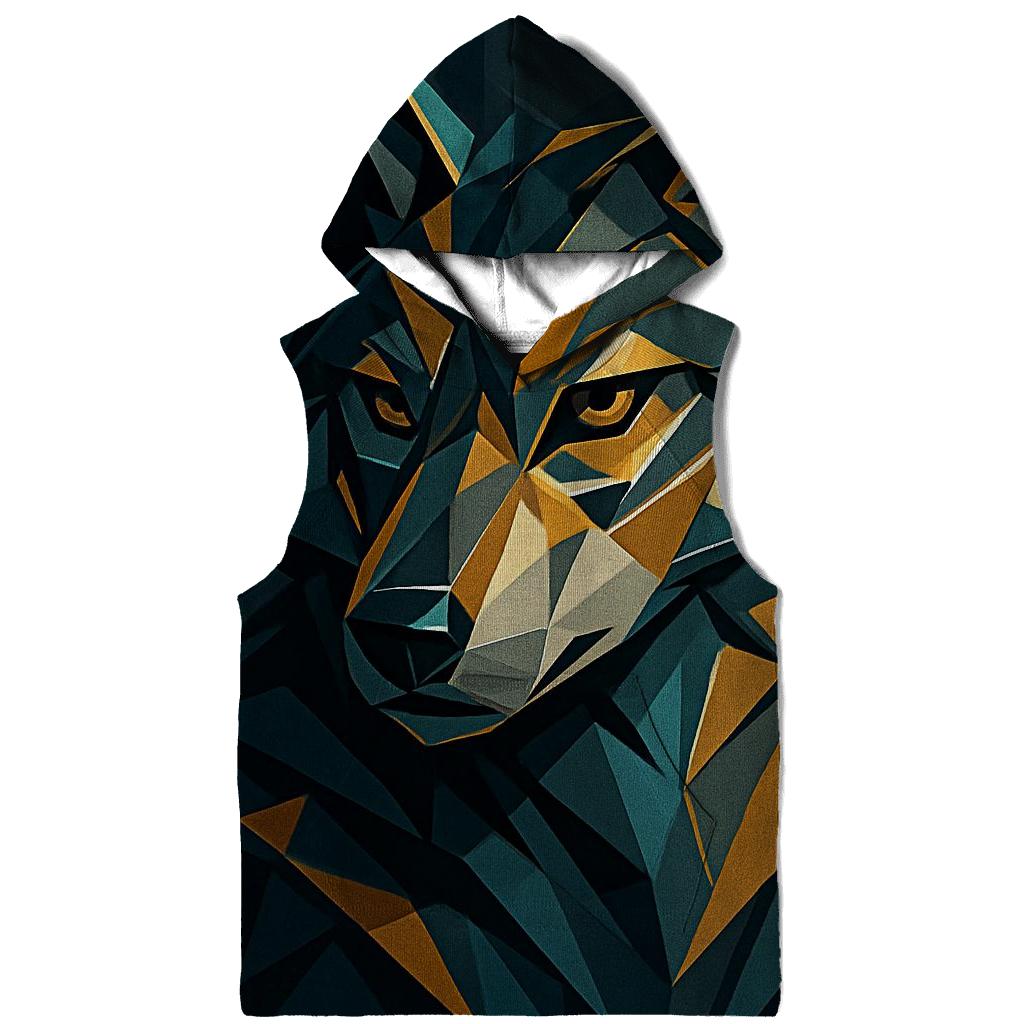 Geometric Wolf Mosaic lightweight hoodies