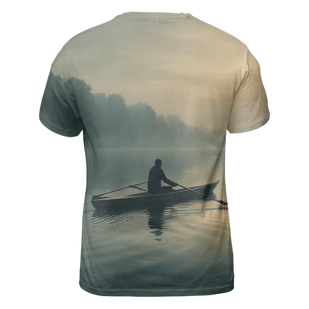 Rowing Misty Lake trendy printed shirt styles