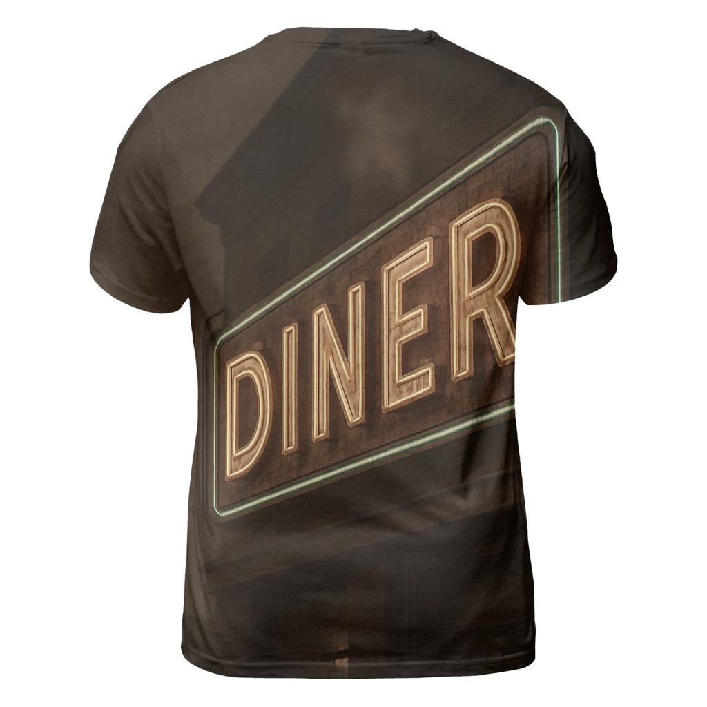 Sepia Diner Neon Sign artistic all-over print tops