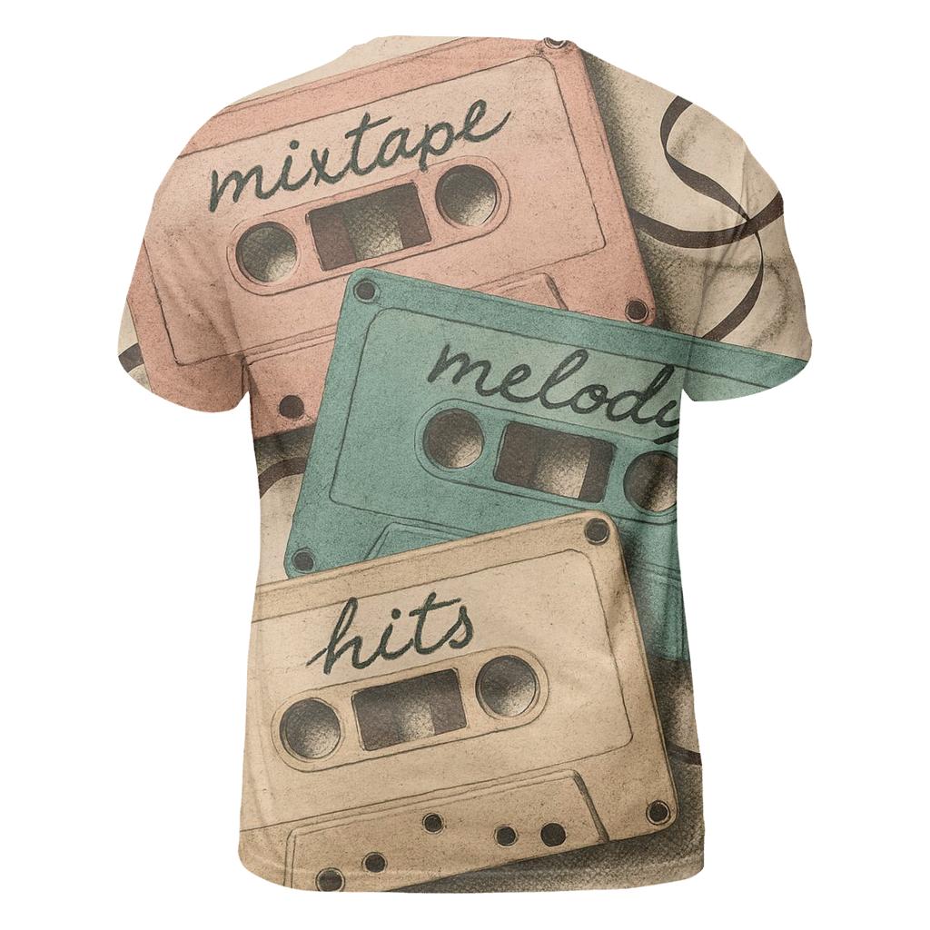 Faded Cassette Tape Collage designer pattern shirts