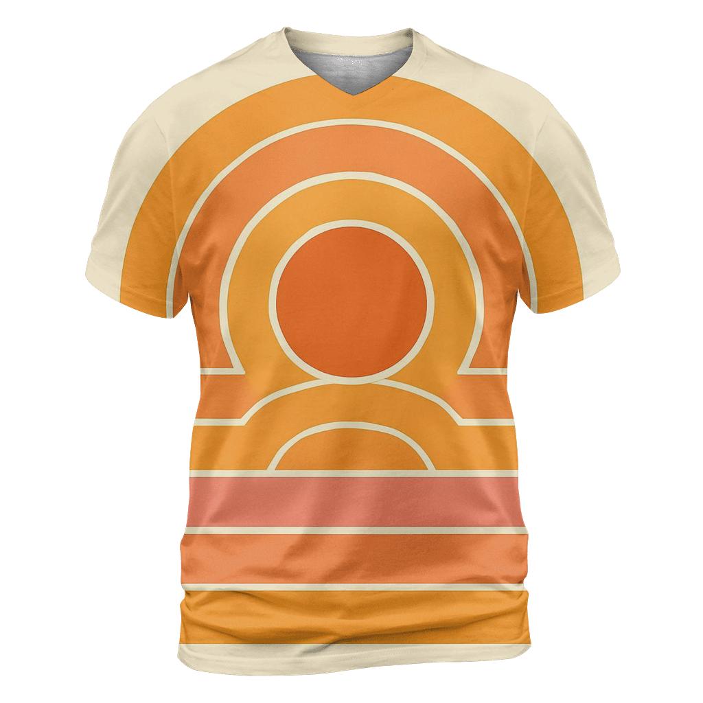 Sunset Groove Stripes artistic all-over print tops
