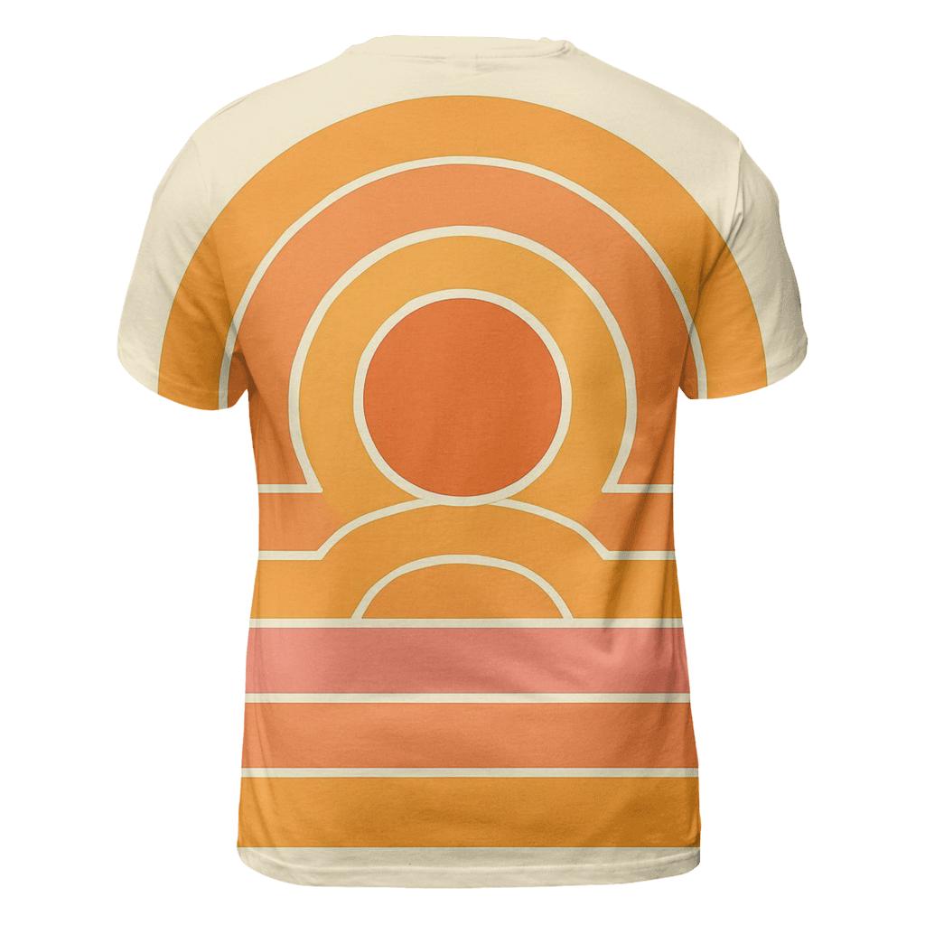 Sunset Groove Stripes artistic all-over print tops