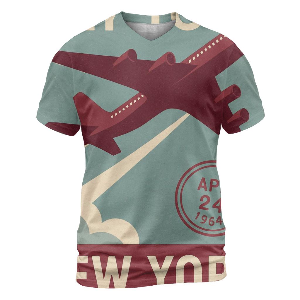 Vintage Airline Travel Poster custom all-over print shirts