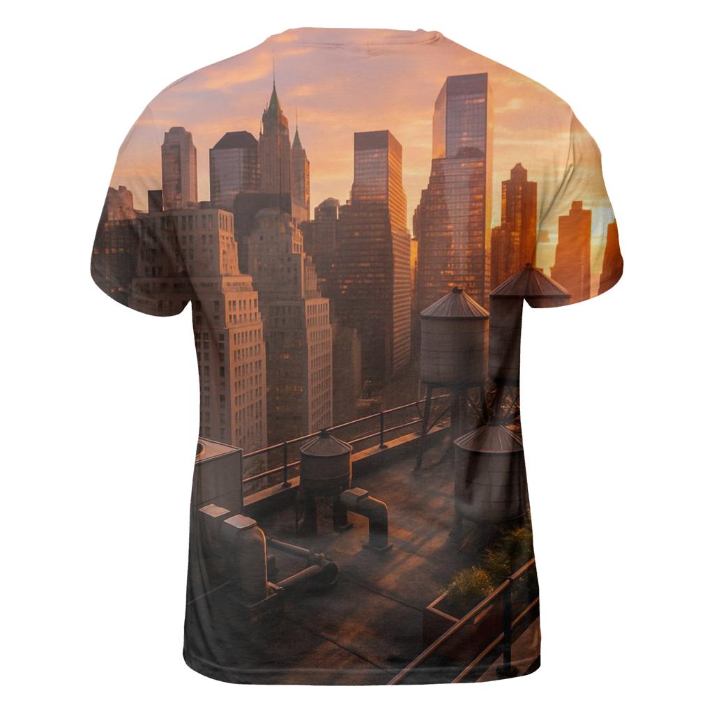 Sunset Over Financial District Rooftop personalized full print shirts
