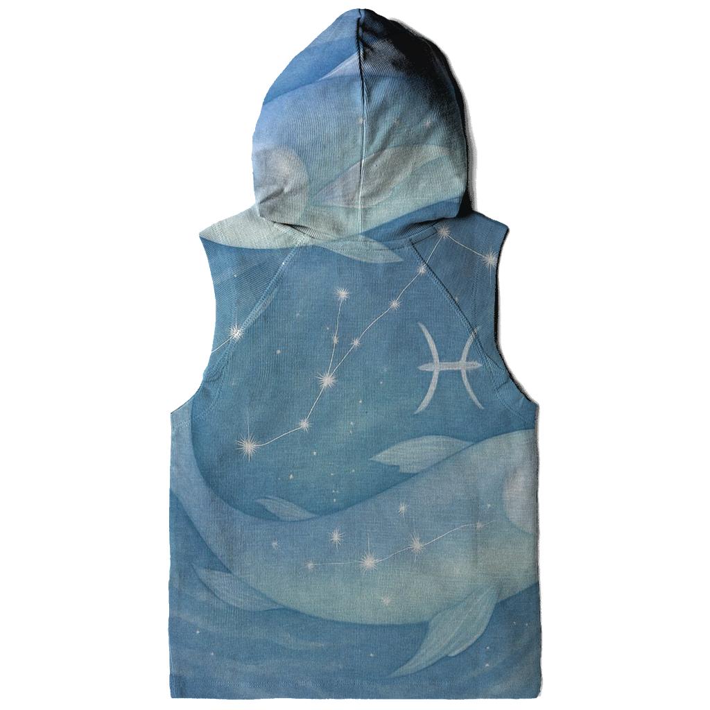 Pisces Cosmic Fish Dream Scene embroidered hoodies