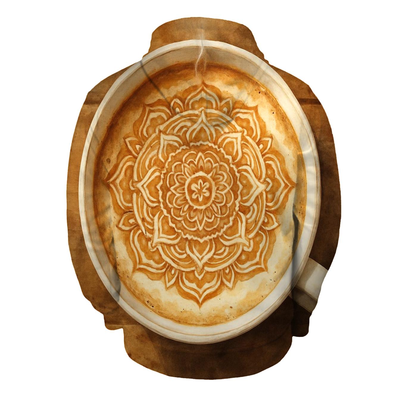 Latte Spiral Mandala heavyweight hoodies