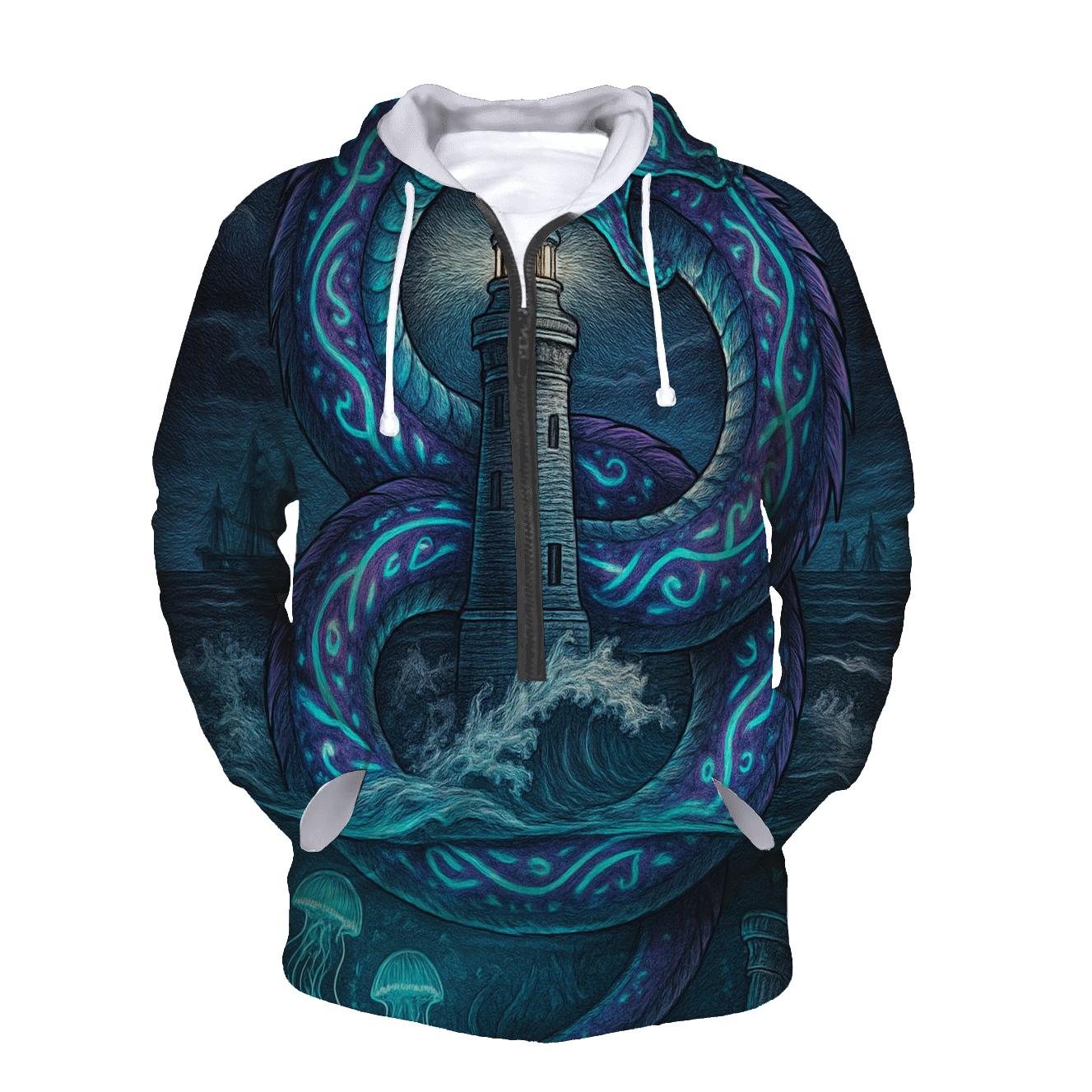 Bioluminescent Sea Ouroboros hoodies fashion