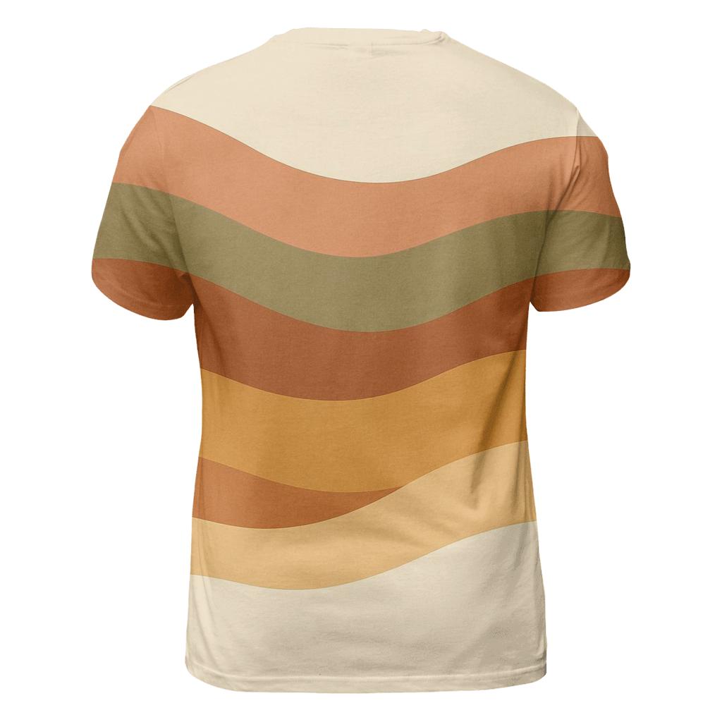 Earth Tone Waveforms trendy printed shirt styles