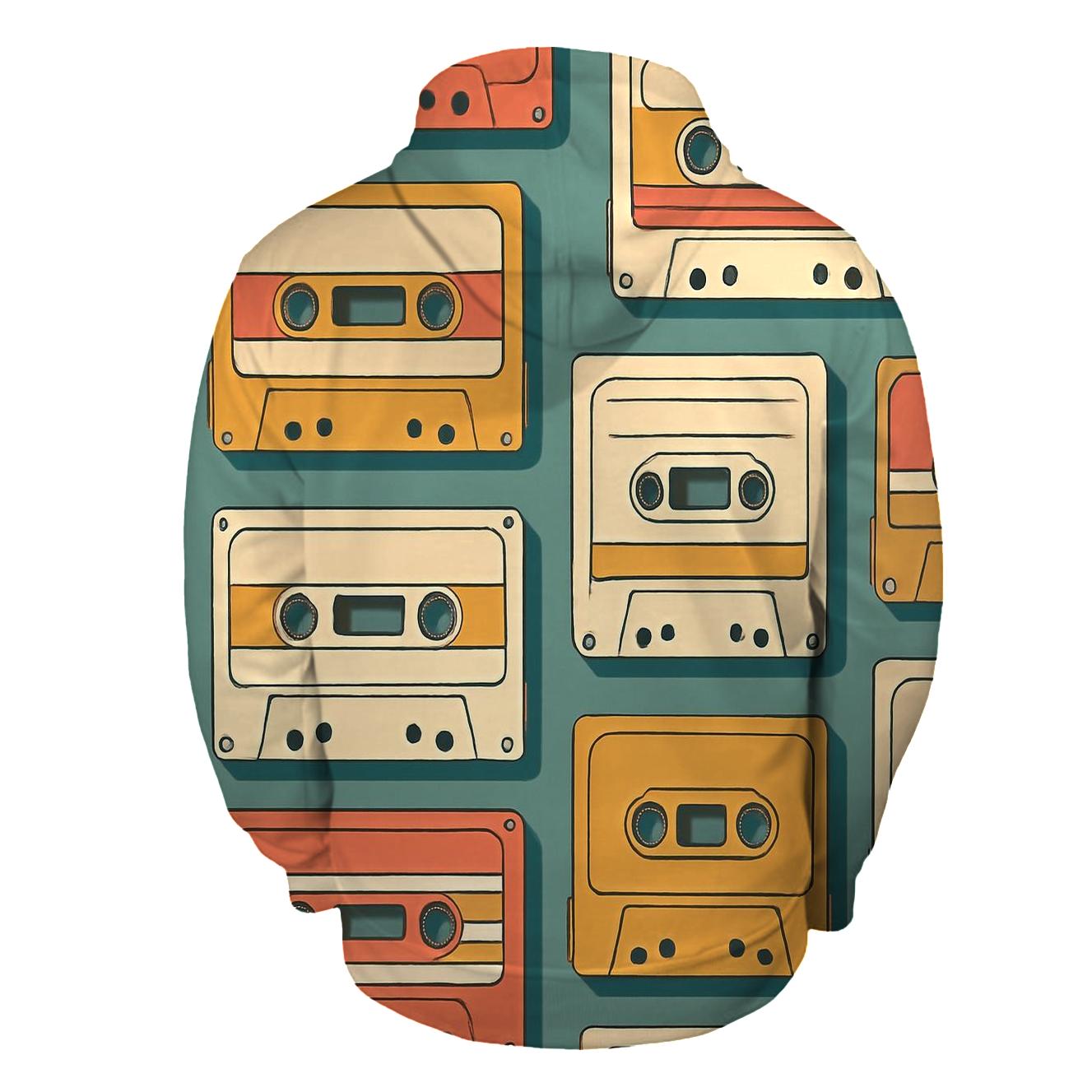 Cassette Tape Collage embroidered hoodies