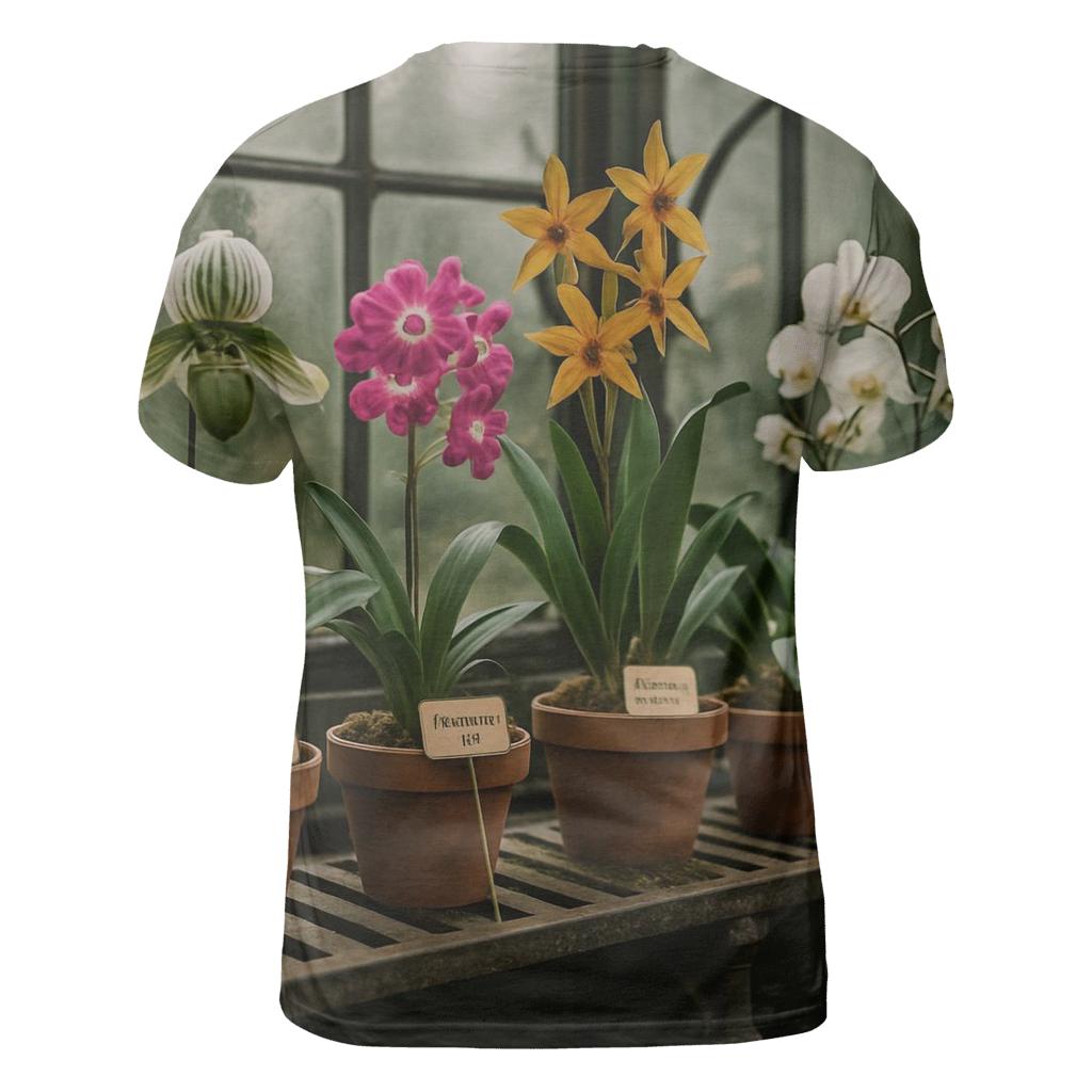 Victorian Greenhouse Orchid Table unique graphic print tees
