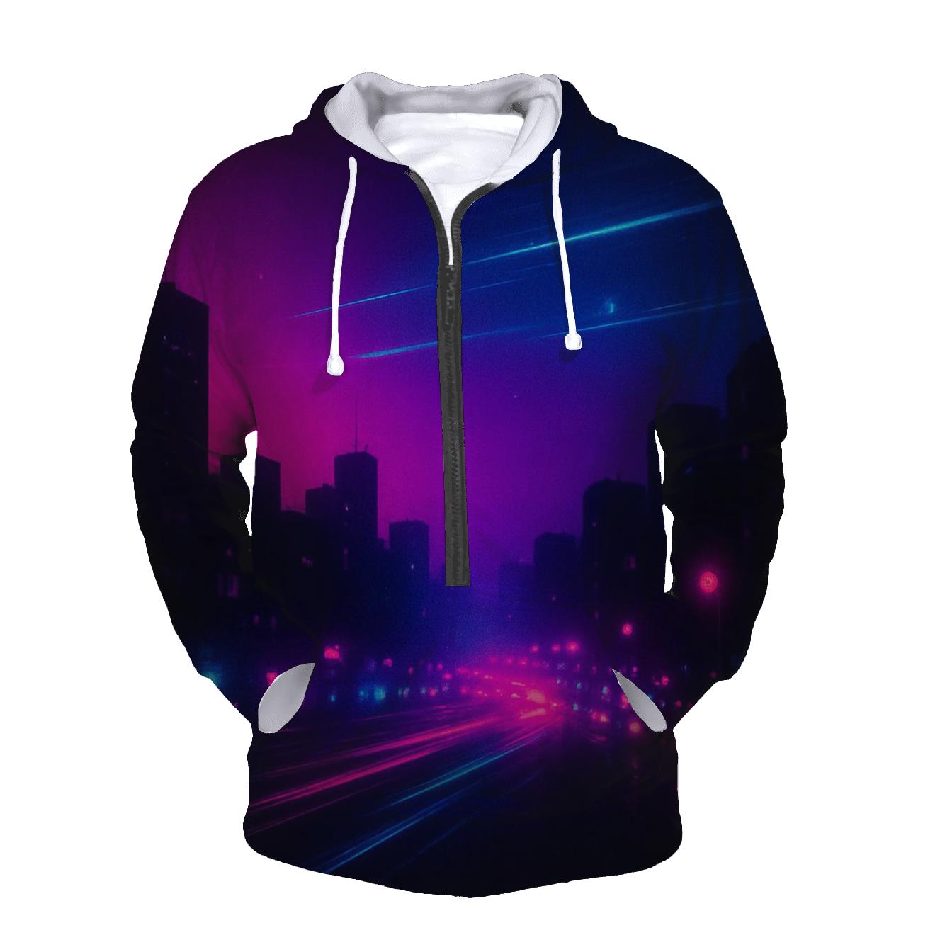 Neon Nightfall Sweep heavyweight hoodies
