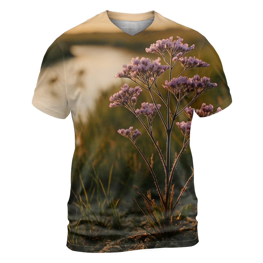 Salt Marsh Sea Lavender statement graphic shirts