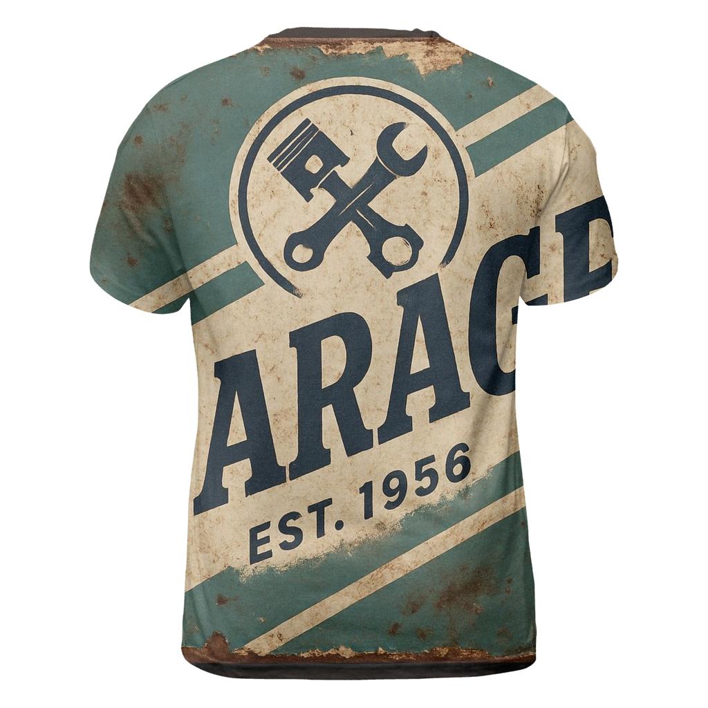 Antique Automotive Garage Sign artistic all-over print tops