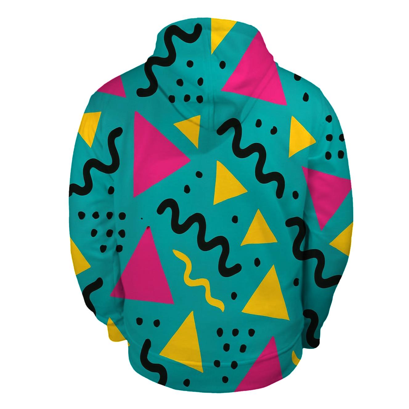 Memphis Shape Shuffle zip-up hoodies