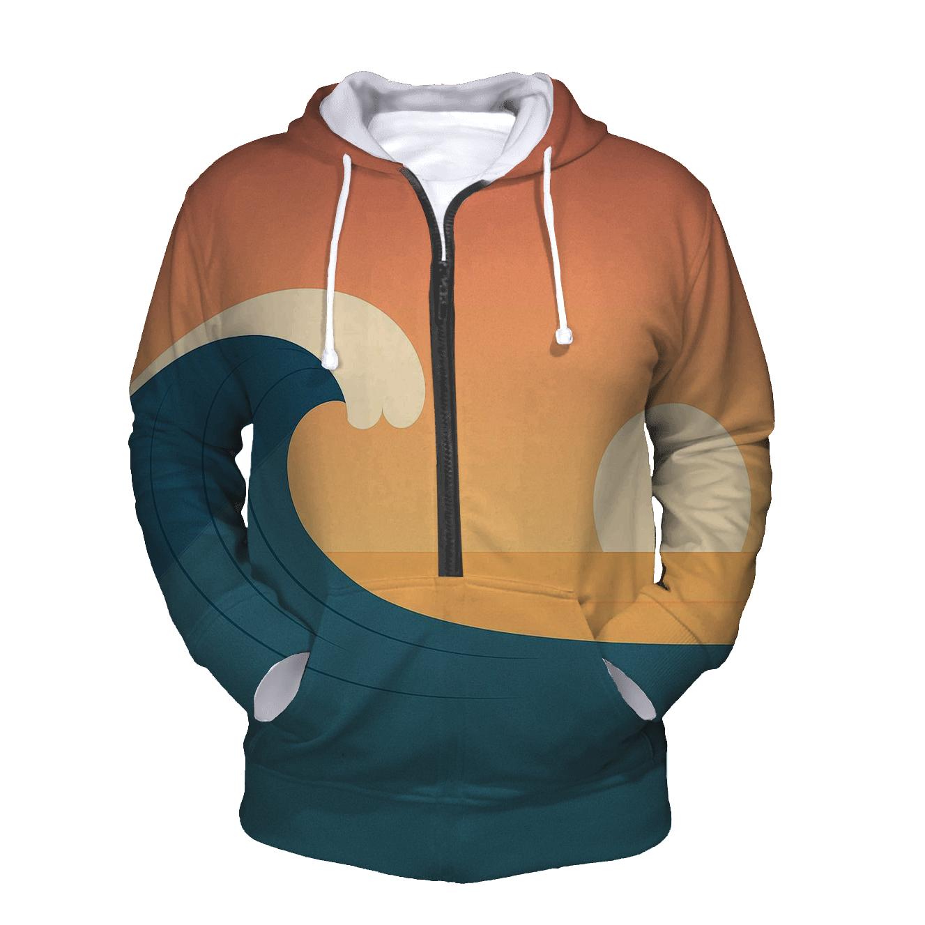 Gradient Surf Sunset hoodies fashion